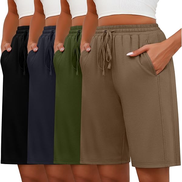 Amazon.com : Huukeay 4 Pack Women's Wide Leg Bermuda Shorts, 4